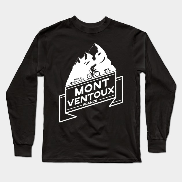 Mont Ventoux, Road Cycling Climb Long Sleeve T-Shirt by Dreamy Panda Designs